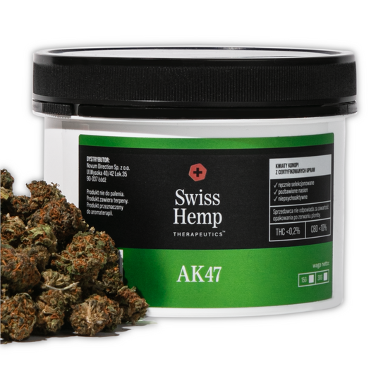 Natūralūs kanapių žiedai Swiss Hemp AK47 CBD kanapių žiedai 10% Hempoaze
