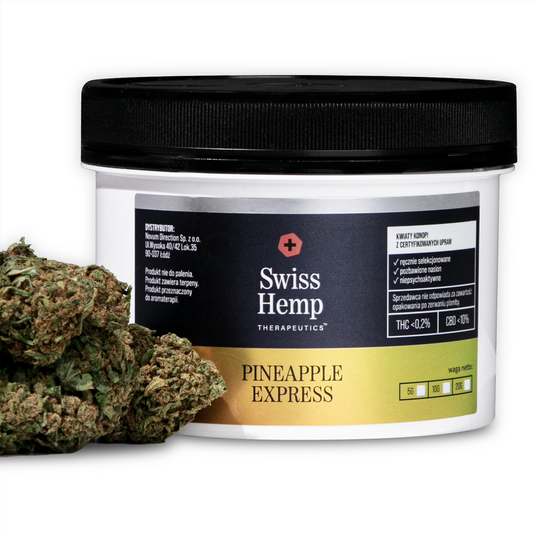 Natūralūs kanapių žiedai Swiss Hemp PINEAPPLE EXPRESS CBD kanapių žiedai 10% Hempoaze