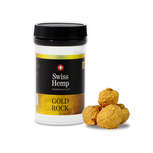 Natūralūs kanapių žiedai Swiss Hemp GOLD ROCK CBD kanapių žiedai 75% Hempoaze