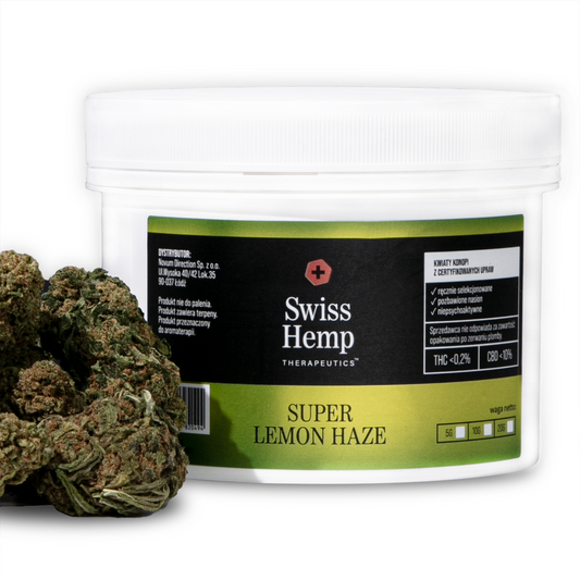 Natūralūs kanapių žiedai Swiss Hemp SUPER LEMON HAZE CBD kanapių žiedai 10% Hempoaze