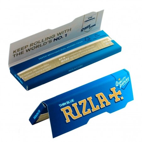 "RIZLA Blue" Vyniojimo Popierius – Ploni ir Lėto Degimo, 50 Lapelių